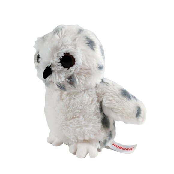 Aurora White Snowy Owl Spotted Plush 7" Stuffed Animal 2017 - Picture 4 of 5
